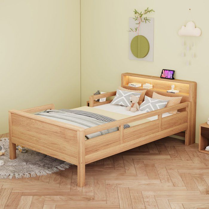 Lit enfant - OEM - Cabane en bois massif - Protection antichute - Gris