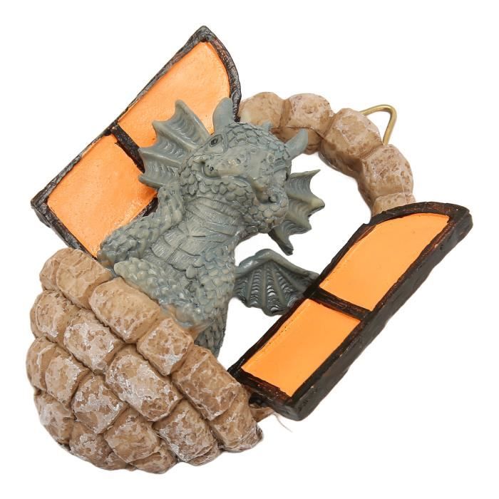 Figurine De Dragon De Jardin En Résine - Ensemble De 3 Pièces (tête, Corps, Queue), 25x8x13 Cm - Résistante Aux Intempéries