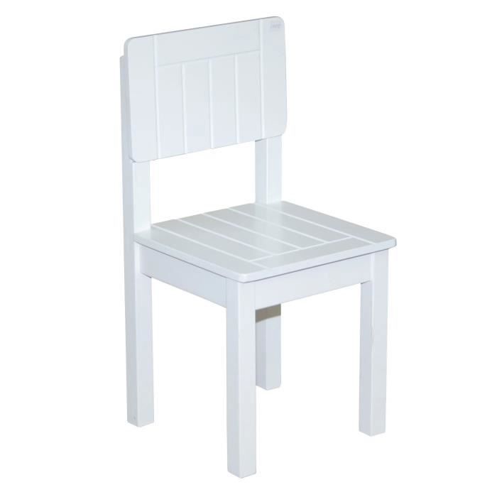 Chaise Enfant en Bois - ROBA - Hauteur dAssise 31 cm - Avec des Fraisages de Qualité - Blanc Laqué