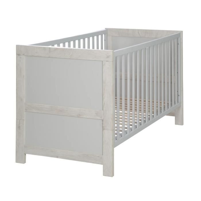 Roba Lit b&eacute;b&eacute; &eacute;volutif en bois et r&eacute;glable en hauteur Mila 70x140
