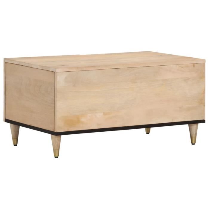 Table basse - SALALIS - LW13904 - Bois de manguier massif - 80x50x40 cm - Design sculpté à la main