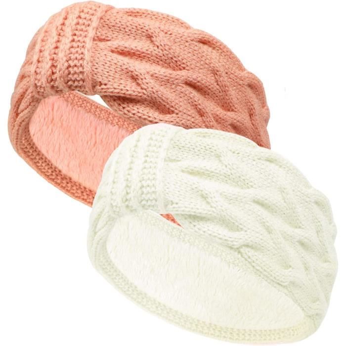 Bandeau Cheveux Femme Hiver 4 Pièces - Serre-Tête Tricoté Coton Élastique Chaud Et Confortable Pour Automne Hiver