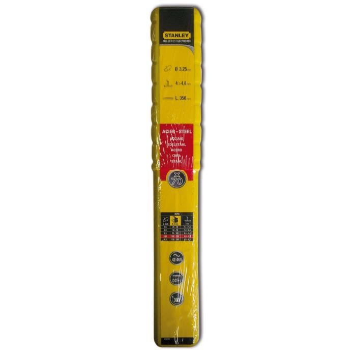 STANLEY 460932 Lot de 70 électrodes rutiles acier Ø 3 25 mm 350 mm Baguettes de soudure