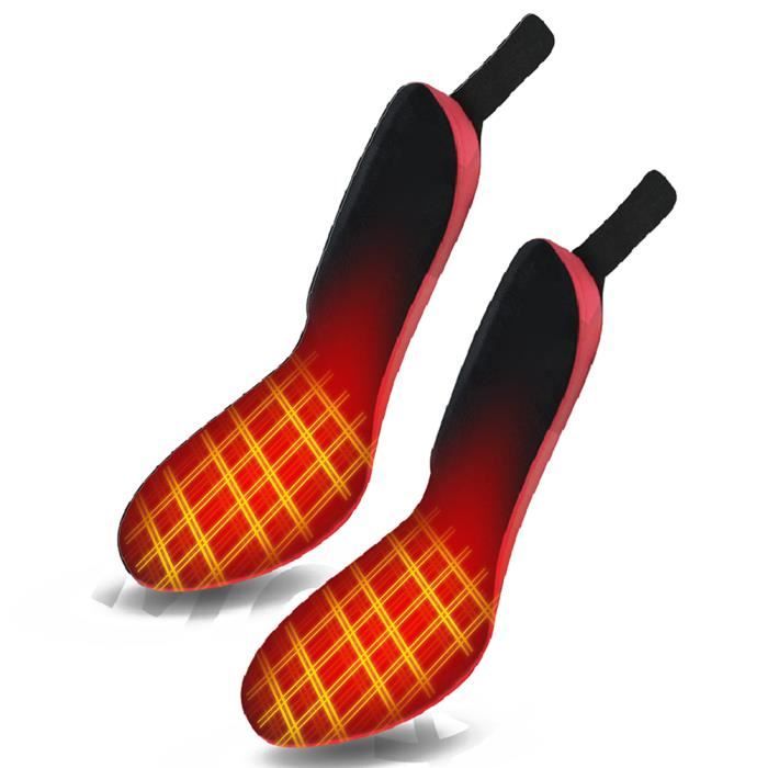 Semelles Chauffantes Électriques USB Rechargeables – Semelles Confort Chaleur Rapide 5 Niveaux, Fibres Carbone, Pour Hommes Femmes Hiver Ski Pêche Camping (XL)