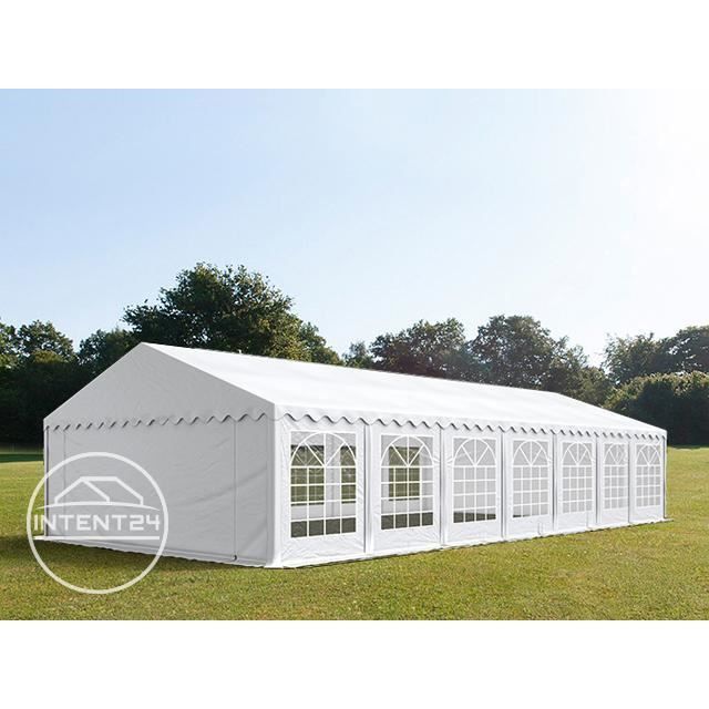 TOOLPORT tente de réception 6x14 m barnum tonnelle PVC env. 500g/m² blanc imperméable 6x14m