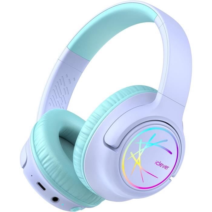 Casque Bluetooth pour Enfants - Lumières colorées - Casque pour