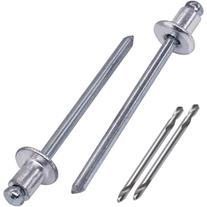 Lot De 50 Rivets Aveugles Aluminium 3/16" X 3/4" – Tri-pli, Noirs, Pour Assemblage Métal/toile
