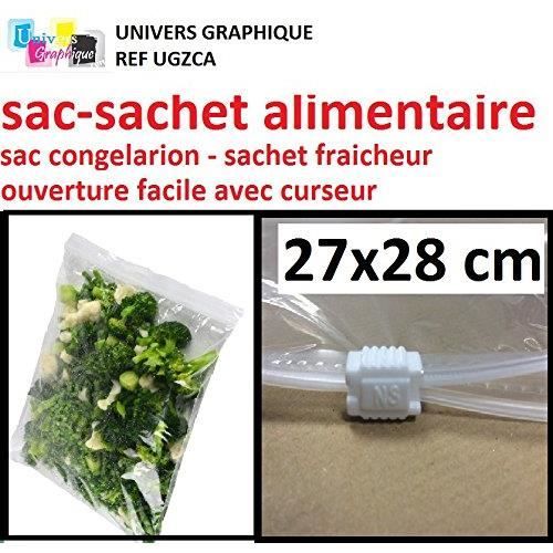 Lot de 10, Sac congélation- sachet alimentaire a curseur 27 X 28