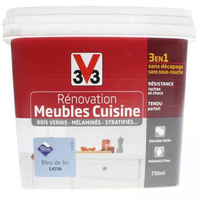 Peinture Bleu De Lin Satin Meuble Et Cuisine V33 750ml Bleu 0 000000 Cdiscount Bricolage