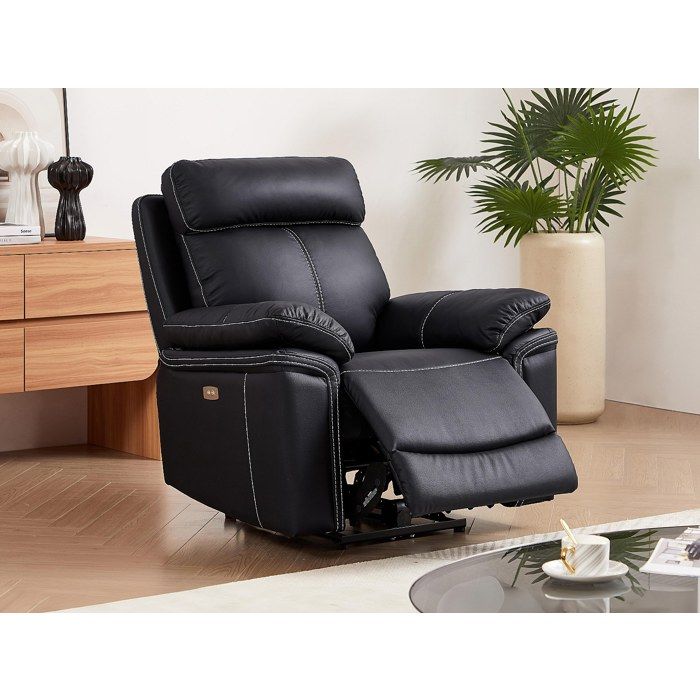 Fauteuil relax électrique CURTISS III tissu gris foncé - Fauteuil