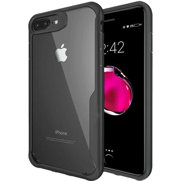 Coque Pour iPhone SE 2020 Bumper Hybride Rigide Antichoc Noir