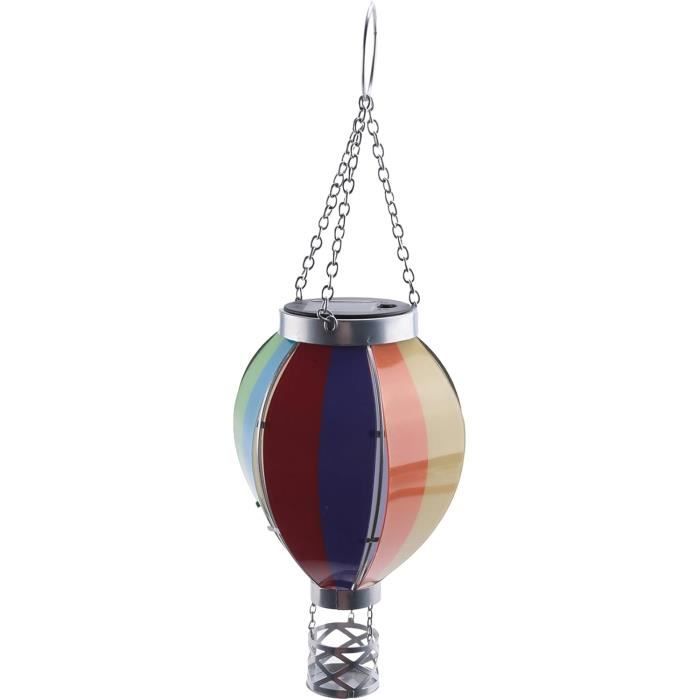 YELENEW Lanterne solaire colorée en forme de montgolfière avec flamme vacillante, décoration de jardin, lanterne solaire d'extérieur étanche à suspendre pour terrasse, porche, cour, cadeau de fête des YELENEW Lanterne solaire colorée en forme de montgolfière avec flamme vacillante, décoration de jardin, lanterne solaire d'extérieur étanche à suspendre pour terrasse, porche, cour, cadeau de fête des