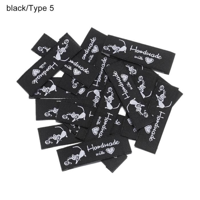 Lot De 100 étiquettes En Tissu - Faites Main à Coudre - Beige