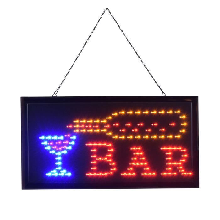 Panneau Néon Cocktails BAR Horseneon - Enseigne LED Bleu Rose Pour Mur De Bar