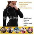 Vetement de Sudation Femme Gilet Sauna Fitness Sport Transpiration Néoprène T Shirt Manches Longues Zippé Survêtement Sudation Veste-1