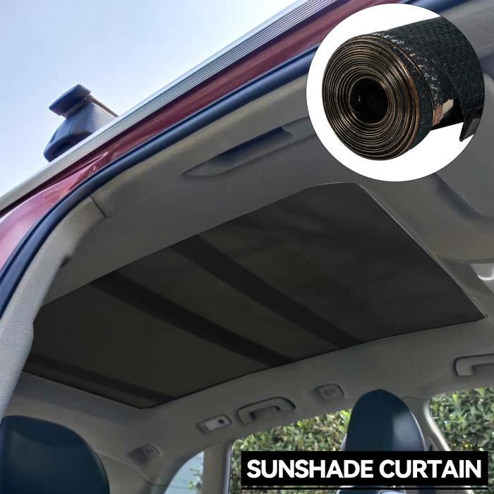 ICBEAMER Déflecteur d'air universel pour toit ouvrant voiture Noir fumé  foncé lisse avec ruban imperméable 980 mm