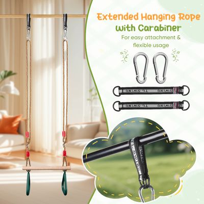 Anneaux De Portique En Métal – Balance Swing Set – 150 Kg – Corde Coton – Parcours Sensoriel Intérieur/Extérieur