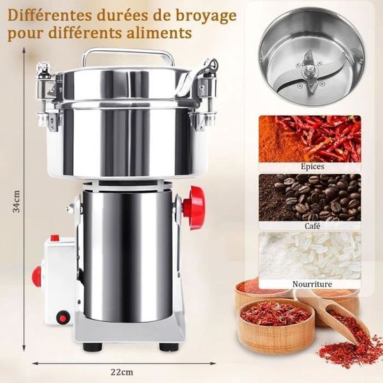 Moulin à Café Électrique OMISOON 150W - Broyeur 60g Grains, Épices, Noix Et Poivre
