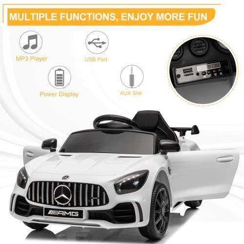 HOMCOM Voiture véhicule électrique enfant 12 V - télécommande parentale  fournie - V. Max. 5 Km/h - effets sonores, lumineux - Audi RS E-tron GT  blanc