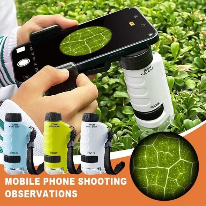 Microscope portatif pour Enfants Microscope de poche 60-120x avec