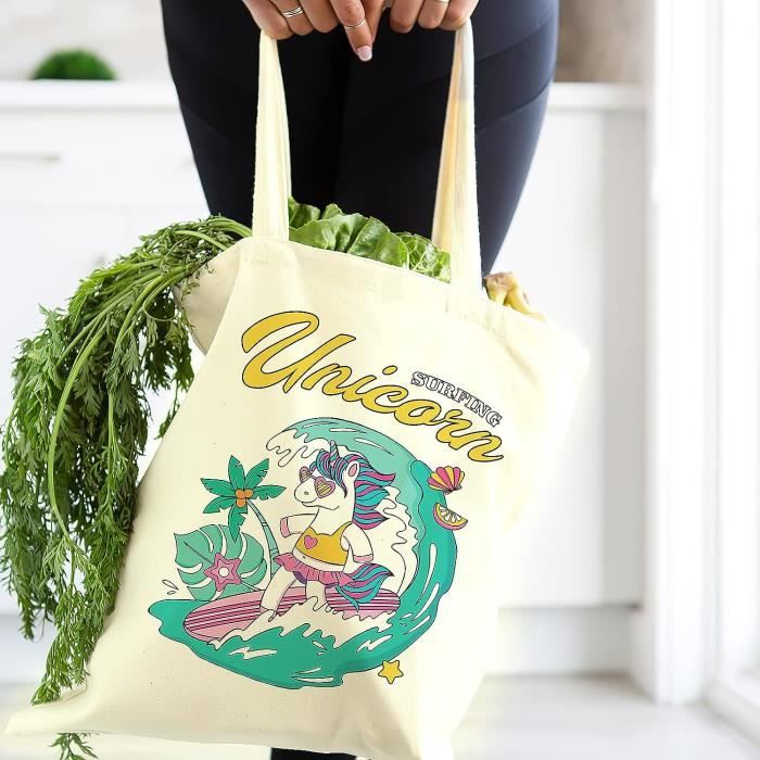 Licorne Sac Tissu R utilisables Sac En Toile Tote Bag A