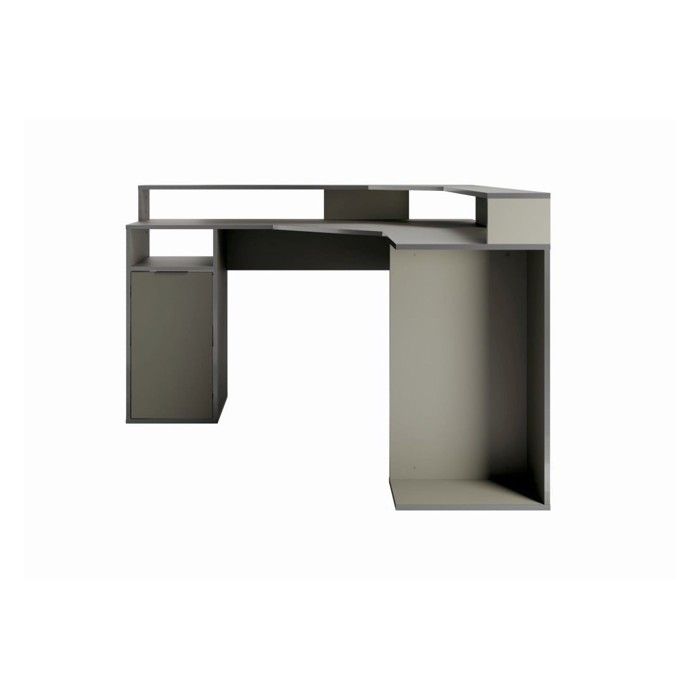 Bureau d'Angle 1 Porte GRAPHIX - 139 cm - Graphite Gris - Collection ...