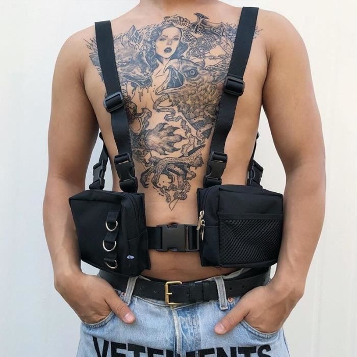 Sac banane Sac tactique fonctionnel pour hommes Hip Hop