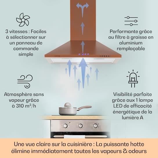 Alina Hotte aspirante Débit d'air 600m³/h et LED
