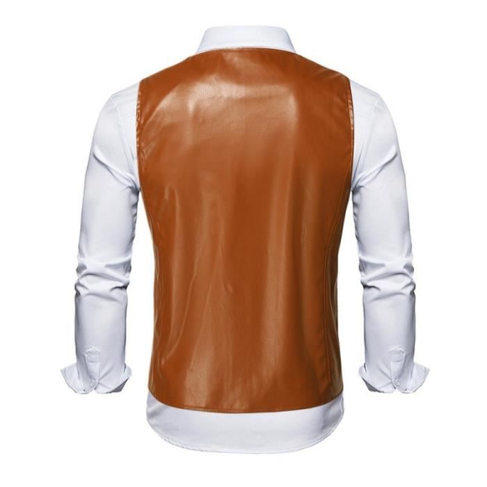 Gilet simili best sale cuir homme
