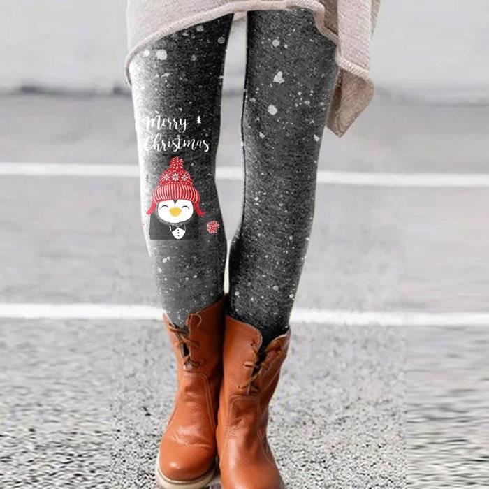 Leggings de Nol pour Femme Imprim Pre Nol Taille Haute Pantalon