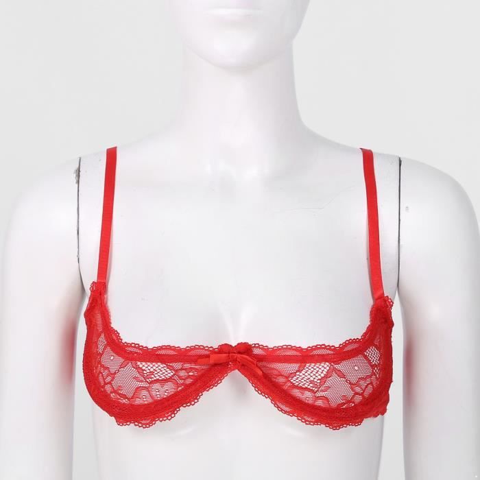 YONGHS FR Soutien gorge 1 4 Bonnet Sexy Femme Bra Push Up Ouvert