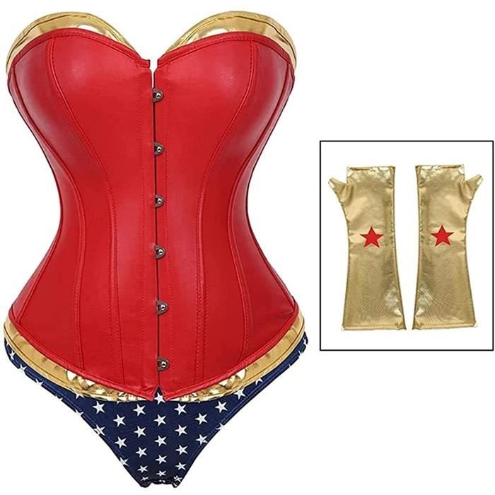KUOSE Corset En Cuir Synthétique Sous La Poitrine Pour Femme - Style Steampunk Lingerie - Lacets Arrière