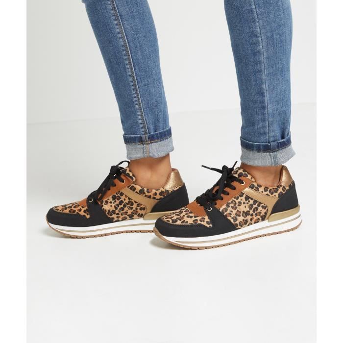 Basket imprimé léopard femme sales