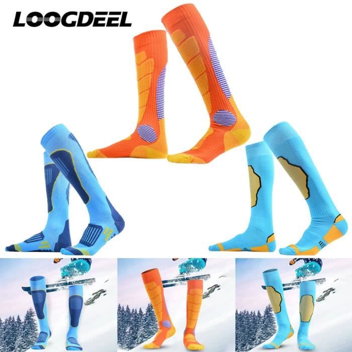 2 Paires Chaussettes Ski Hautes Homme Femme - Chaussettes Snowboard Confortables Et Chaudes