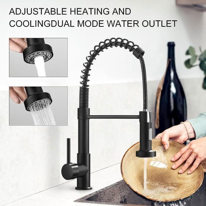Robinet Cuisine Acier Inoxydable Smardy - Pivotant 360° - Pour Osmose Inverse/filtre Eau - Raccord 1/4"