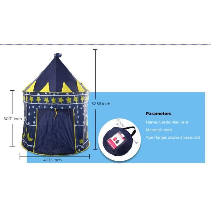 3 Sprouts - Tente De Jeu Enfant Intérieure Et Extérieure, Cabane Enfant Chateau Maison De Jeu Tentes De Jardin Bleu