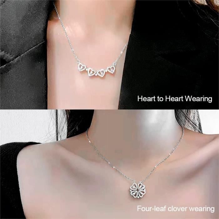 Collier Cœur Initiale Femme – Lettre Pendentif Zircone Plaqué Or 14K – Bijou Personnalisé Élégant Cadeau Maman Fille Amie