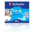 CD-R Imprimable VERBATIM - 80 min 52x (10) - 700 Mo Super Azo-2