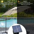 Beige 350/300 cm Parasol de jardin exterieur avec éclairage Solaire LED, Parasol Déporté en Aluminium avec Protection UV, pour-2