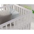Lit d'enfant,lit bebe blanc 120x60cm avec tiroir, matelas et barre de sécurité-2
