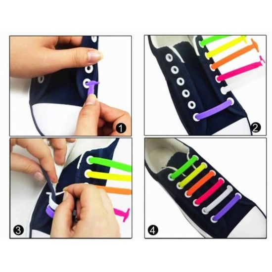 Coolnice Lacets Elastiques No Tie Lacets Pour Chaussures