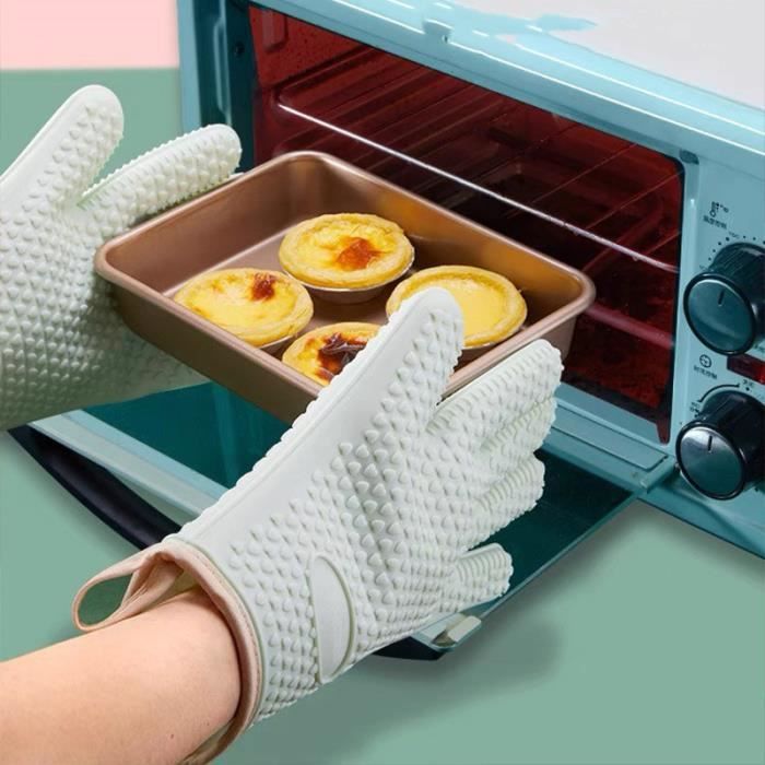 Gants de cuisson en silicone anti-brûlure pour four à micro-ondes, mitaine  de cuisine, anti