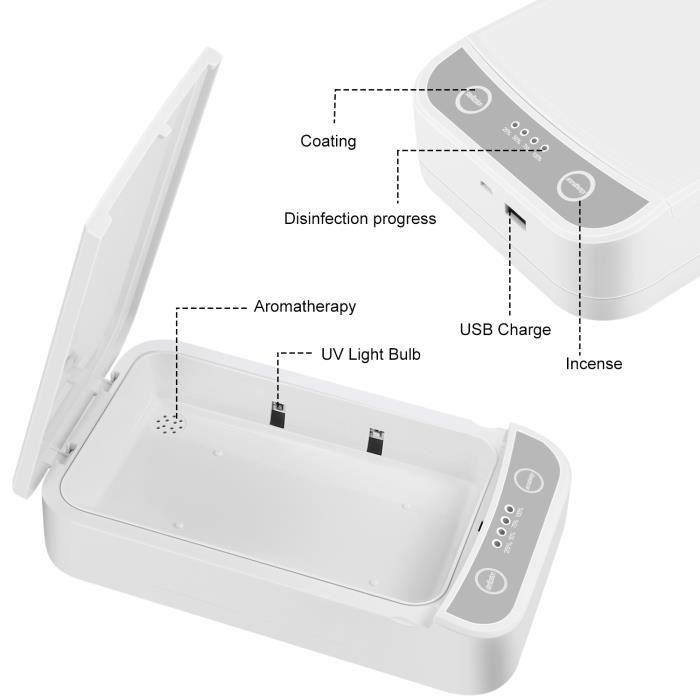 Nettoyeur de stérilisateur de téléphone Uv Désinfectant pour téléphone  intelligent avec chargeur USB
