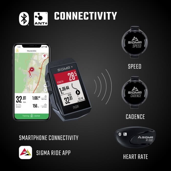 SIGMA ROX 11.1 Evo Black HR – GPS Vélo Avec Navigation, Re-routage, Alertes Radar, Cardio, Autonomie 18h