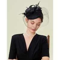 Fascinateur Chapeau Cocktail - Bandeau Clip Plumes Perles - Mariage Thé Party - Accessoire Cheveux Femme - Style Rétro élégant