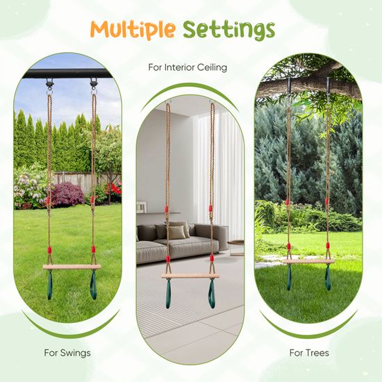 Anneaux De Portique En Métal – Balance Swing Set – 150 Kg – Corde Coton – Parcours Sensoriel Intérieur/Extérieur