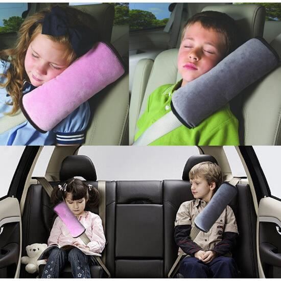 Coussin de siège de voiture pour enfants, coussin de voyage pour siège de  voiture, coussin de soutien du cou et ajusteur de ceinture de sécurité pour  enfants, coussin de sommeil et ajusteur