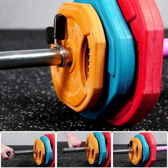 2 Pinces à Ressort JAWUZ Pour Haltères Et Barres - Diamètre 25 Mm, En Plastique ABS Et Acier, Verrouillage Rapide, Sécurité Musculation