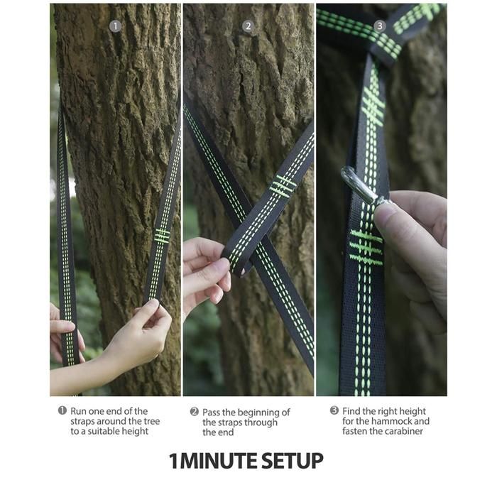 Fixation hamac et balançoire suspendue avec 15 boucles et accessoires, kit de fixation en