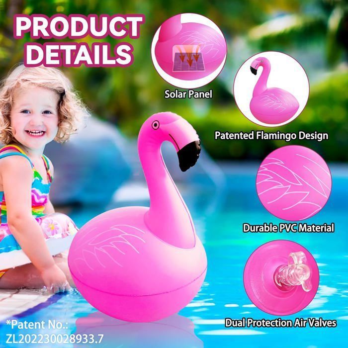 2 Lampes Flottantes Flamants Roses Solaires - Décoration Étanche Pour Piscine Et Jardin